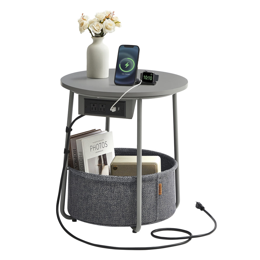 Lilea Collection - Side Table with Charging Station - Image 3