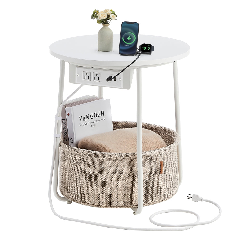 Lilea Collection - Side Table with Charging Station - Image 2