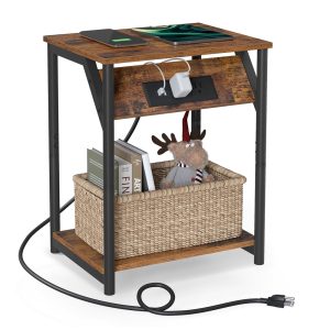 End Table with USB Ports and Outlets