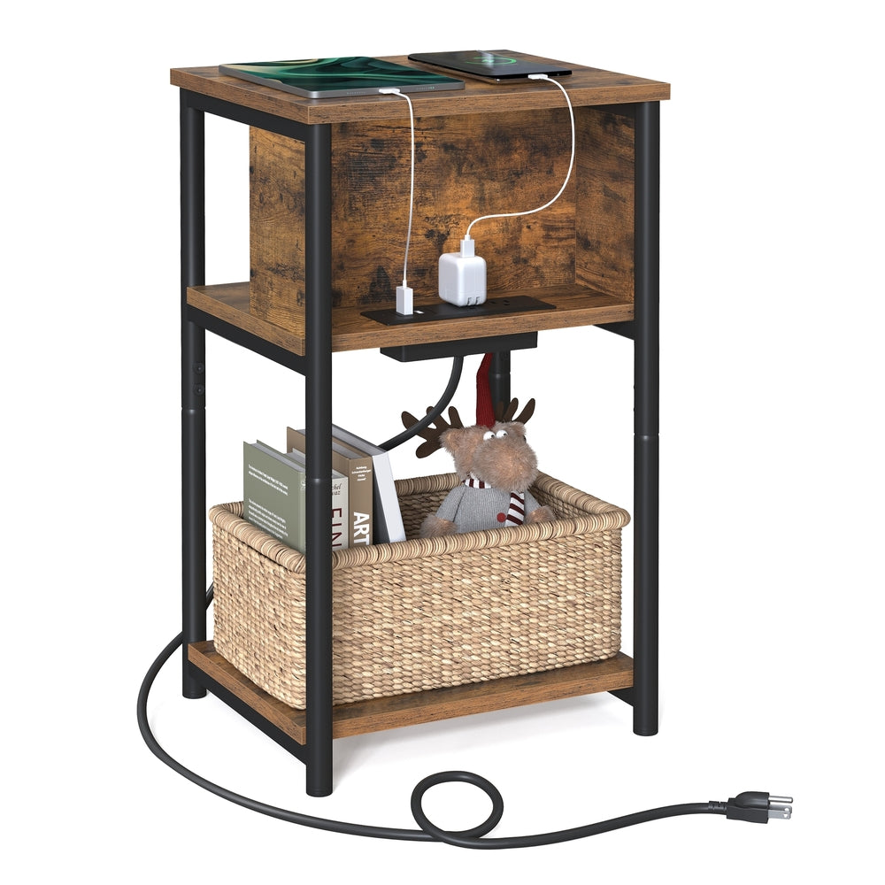 Side Table with Charging Station