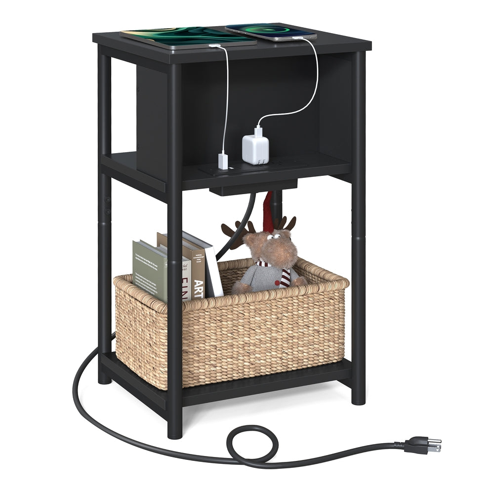 Side Table with Charging Station - Image 3