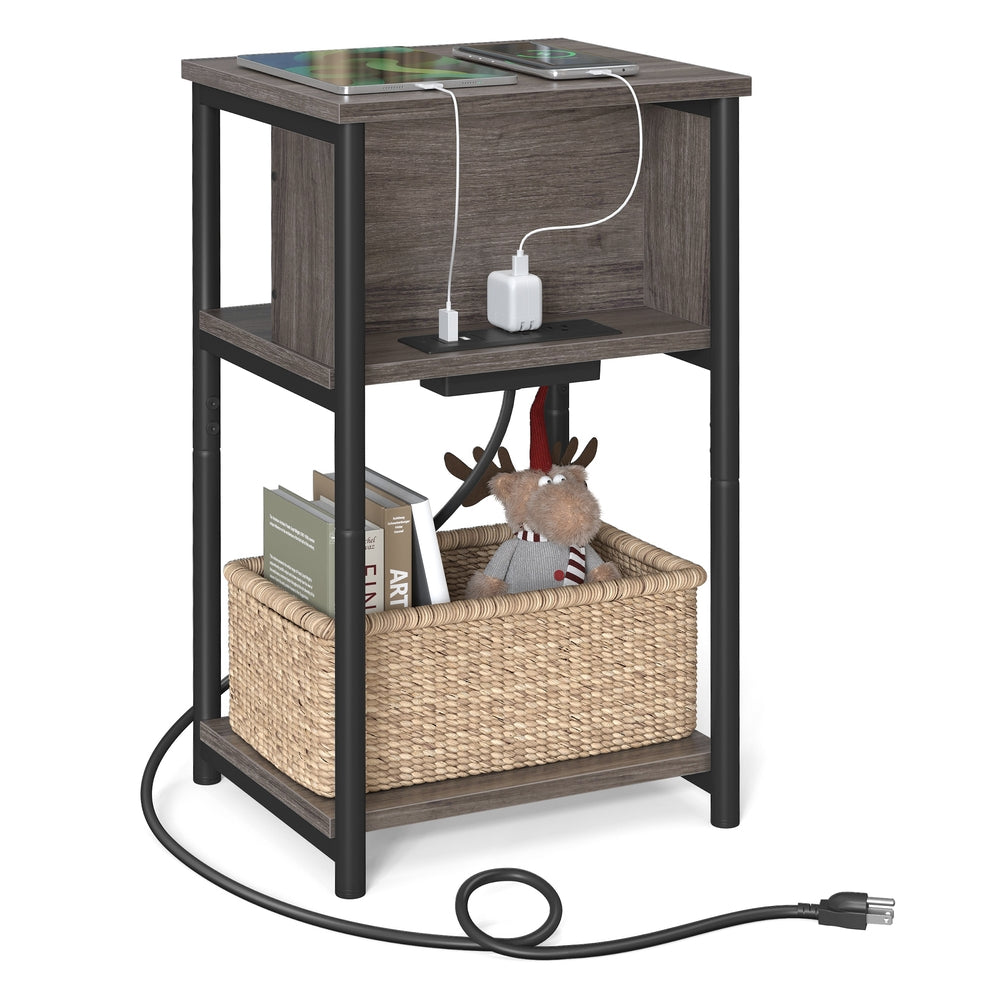 Side Table with Charging Station - Image 5