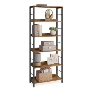 6-Tier Industrial Bookshelf