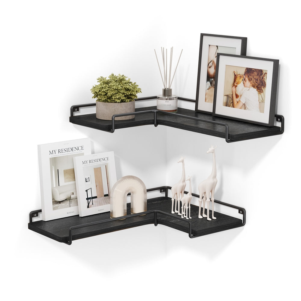 Set of 2 Corner Floating Shelves - Image 2