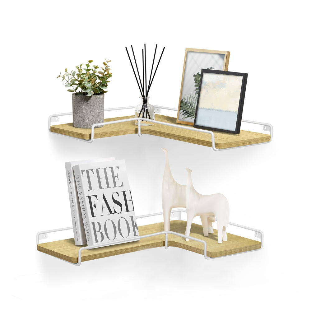 Set of 2 Corner Floating Shelves - Image 3