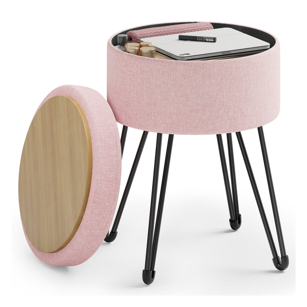 Round Storage Ottoman - Image 2