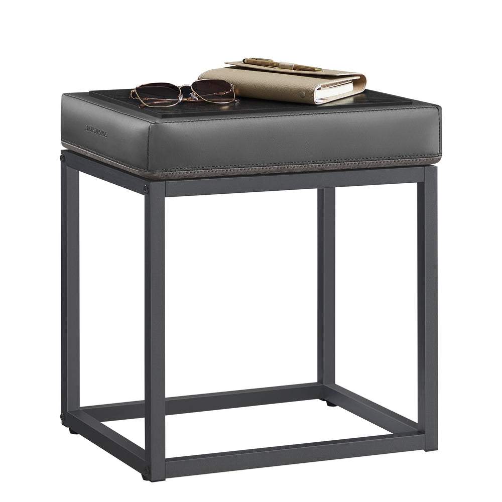 LUIZ Collection - Rectangle Ottoman Footstool Steel Frame - Image 3