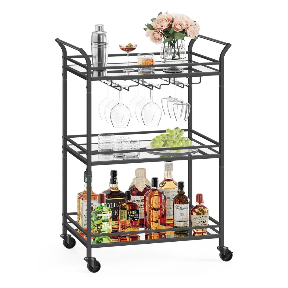 Small Bar Cart with 3-Tier Shelf - Image 2