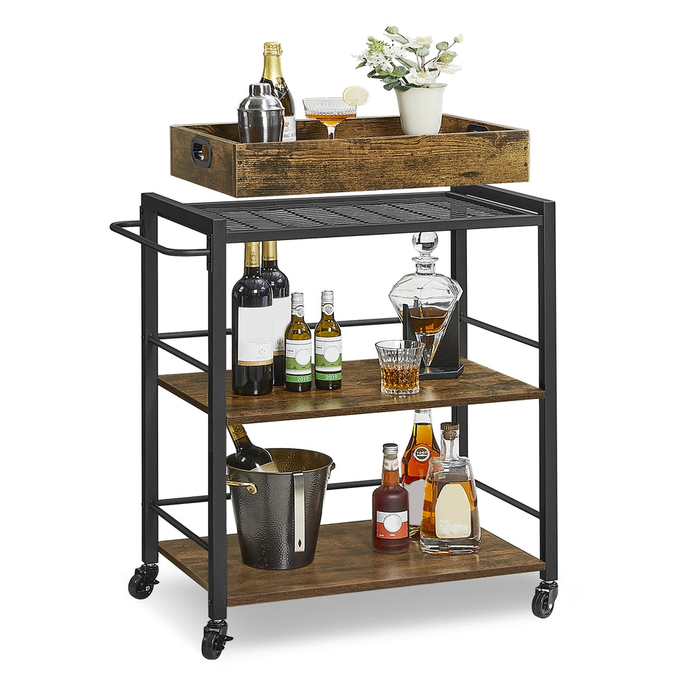 3-Tier Industrial Bar Cart