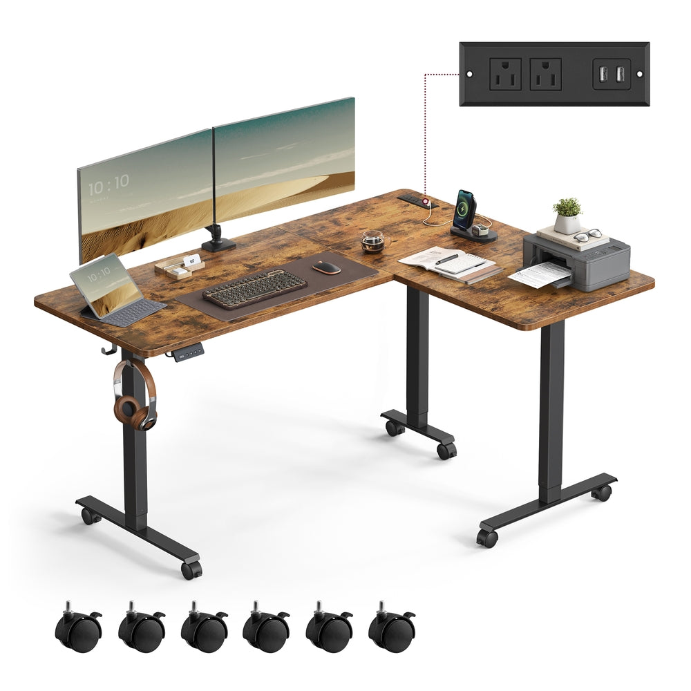 Corner Desk with Power Outlets