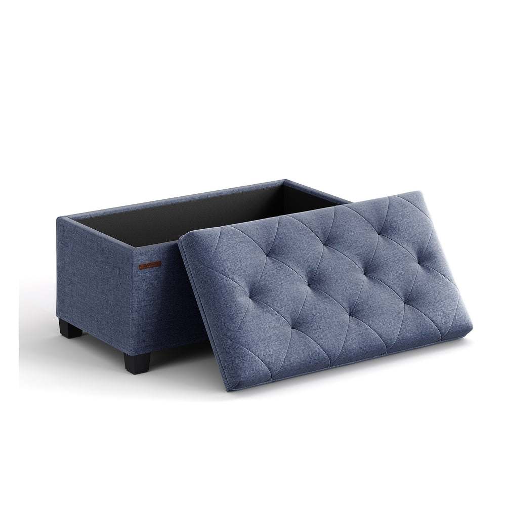 Storage Ottoman Bench. Linen-Look Fabric - Image 7