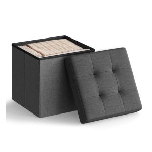 Dark Grey Folding Ottoman