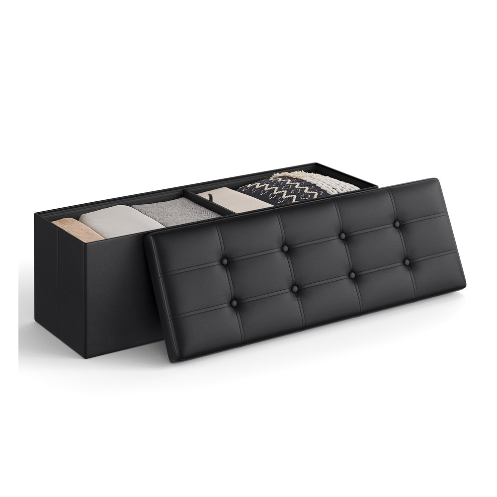MAZIE Collection - Folding Storage Ottoman Bench with Lid