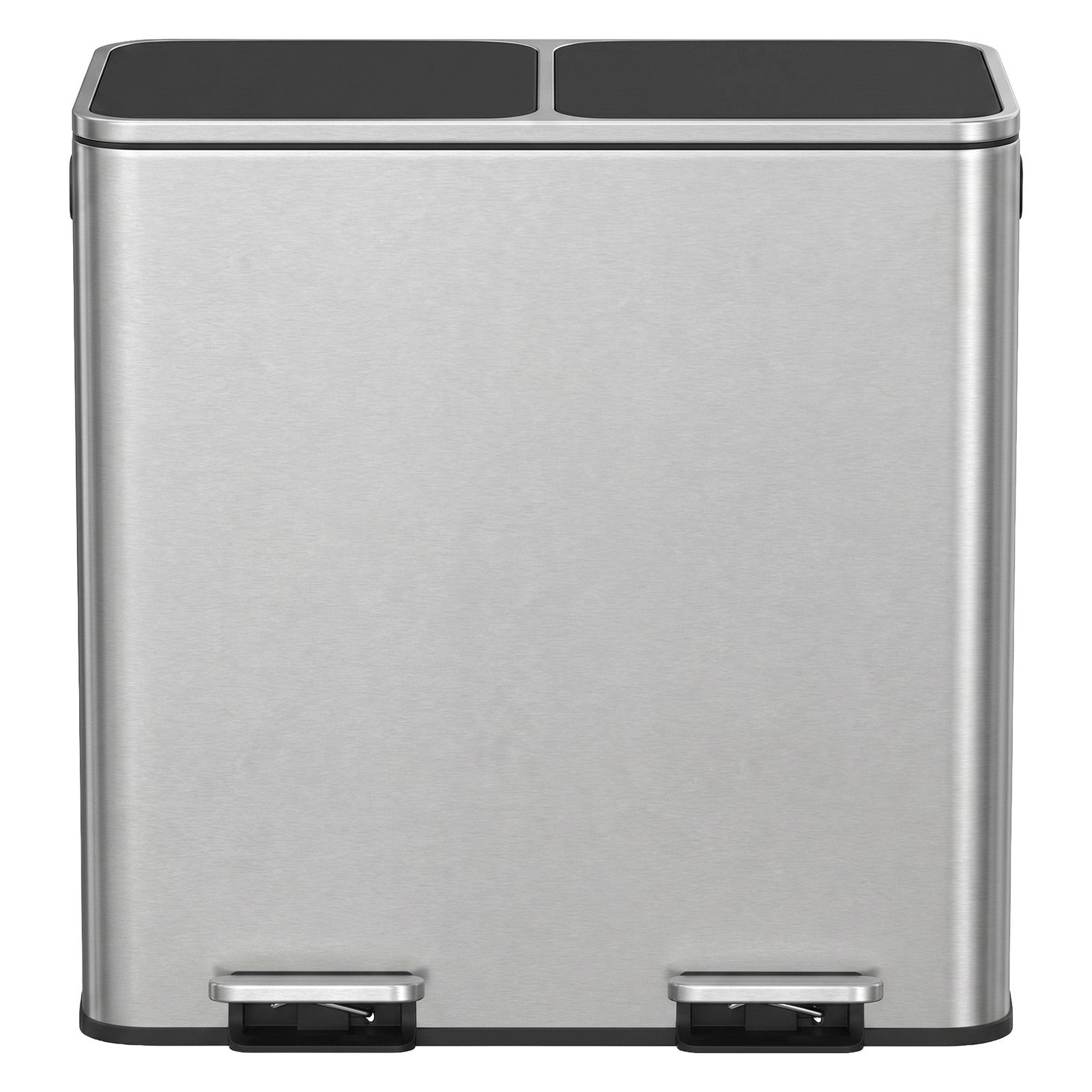 Dual compartment kitchen trash can with airtight lids
