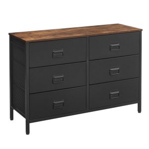Wide Storage Dresser with 6 Drawers