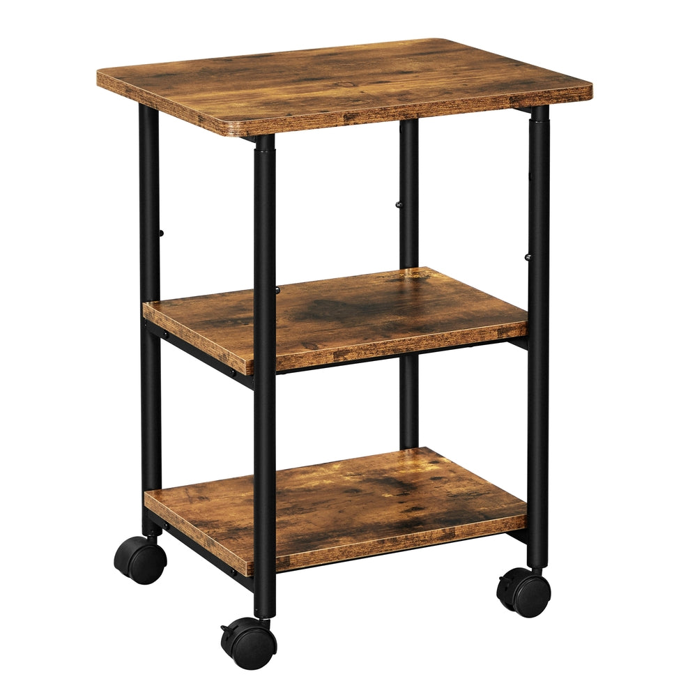 3-Tier Machine Cart with Wheels and Adjustable Table Top - Image 2