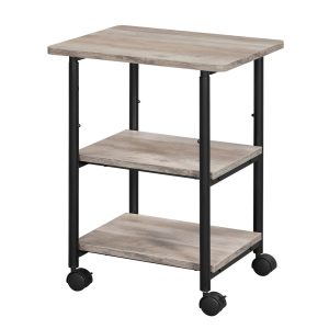 3-Tier Machine Cart with Wheels and Adjustable Table Top