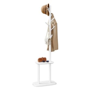 Coat Rack with 8 Hooks and Storage Shelf