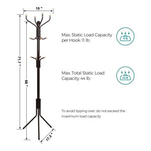 Espresso Metal Coat Rack