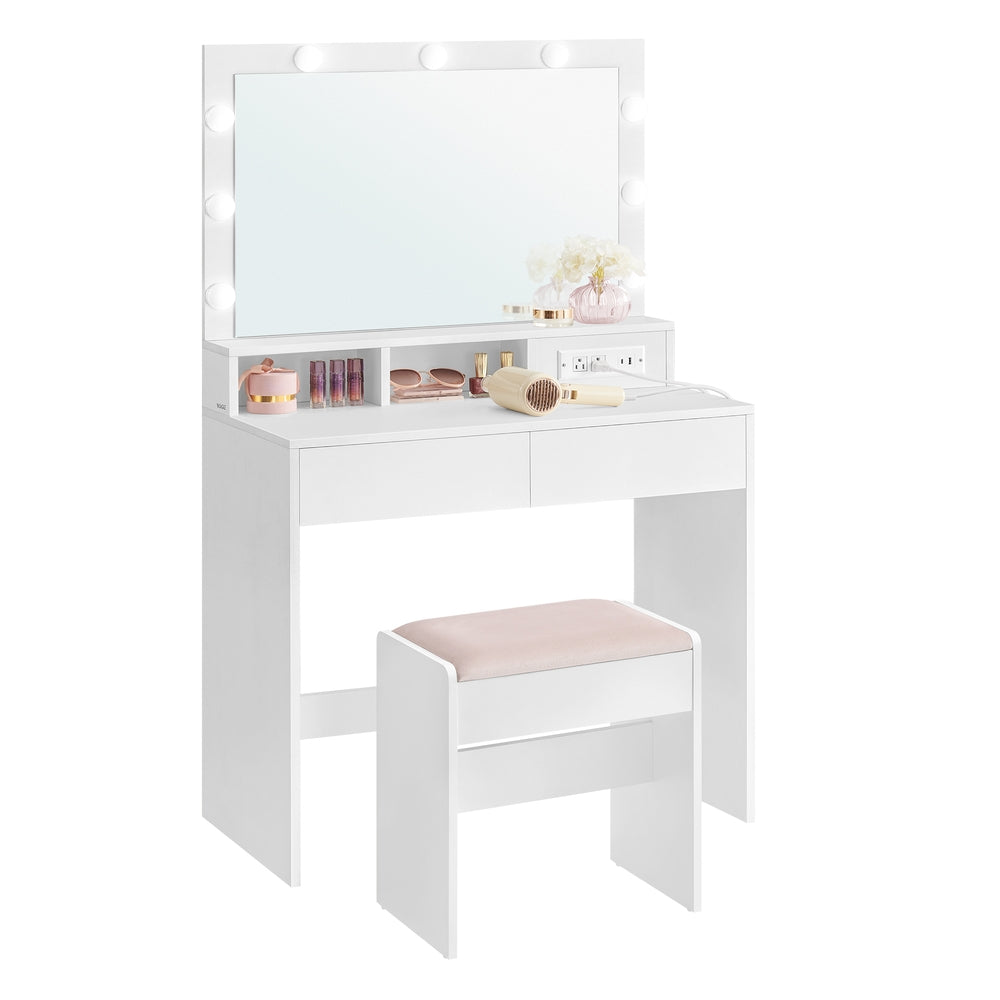 Kailyn Collection - Vanity Desk with Mirror and Lights - Image 4