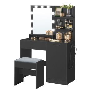 Kailyn Collection - Vanity Desk with Mirror and Lights