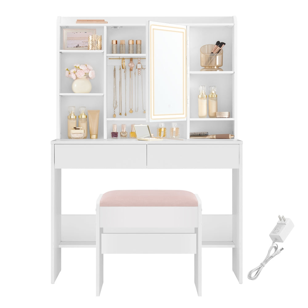 Kailyn Collection - Vanity Desk with Dimmable LED Lights