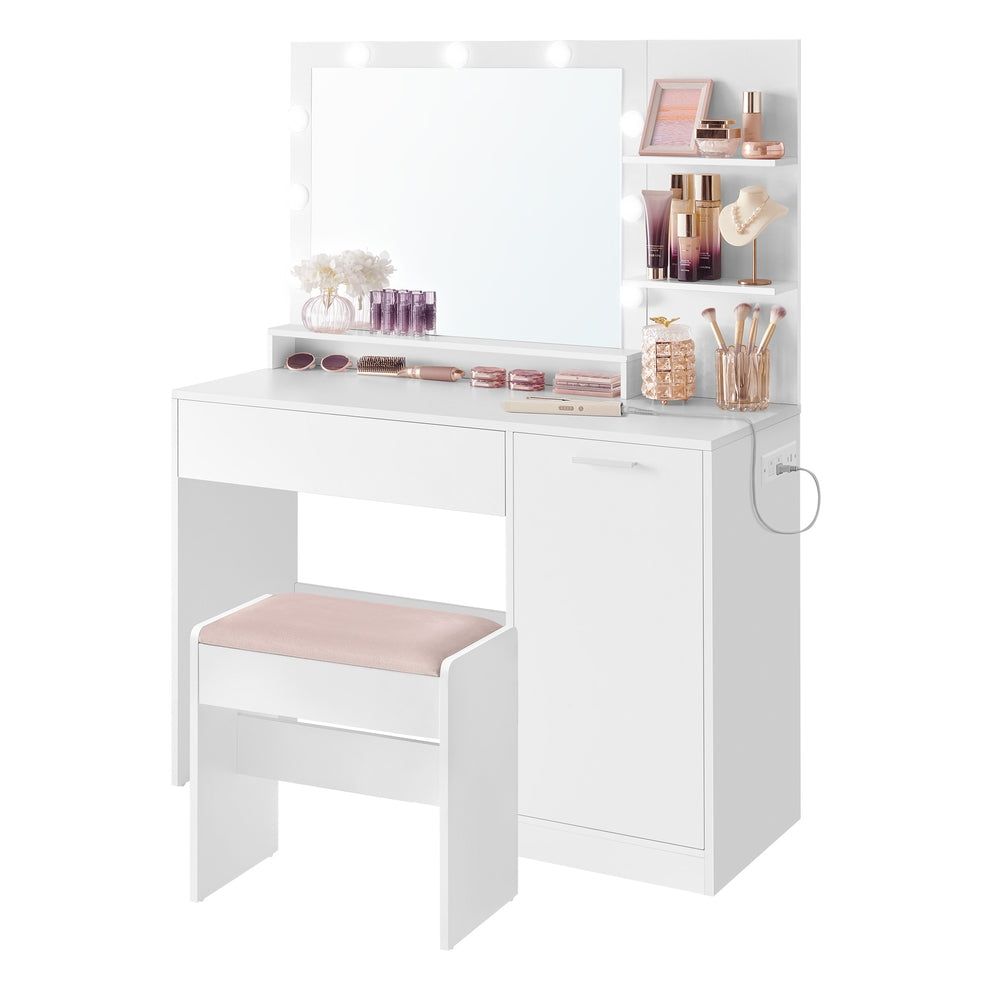 Kailyn Collection - Vanity Desk with Mirror and Lights - Image 3