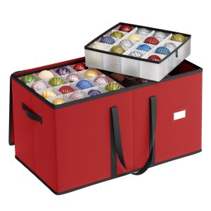 128-Slot Stackable Christmas Storage Container with Lid