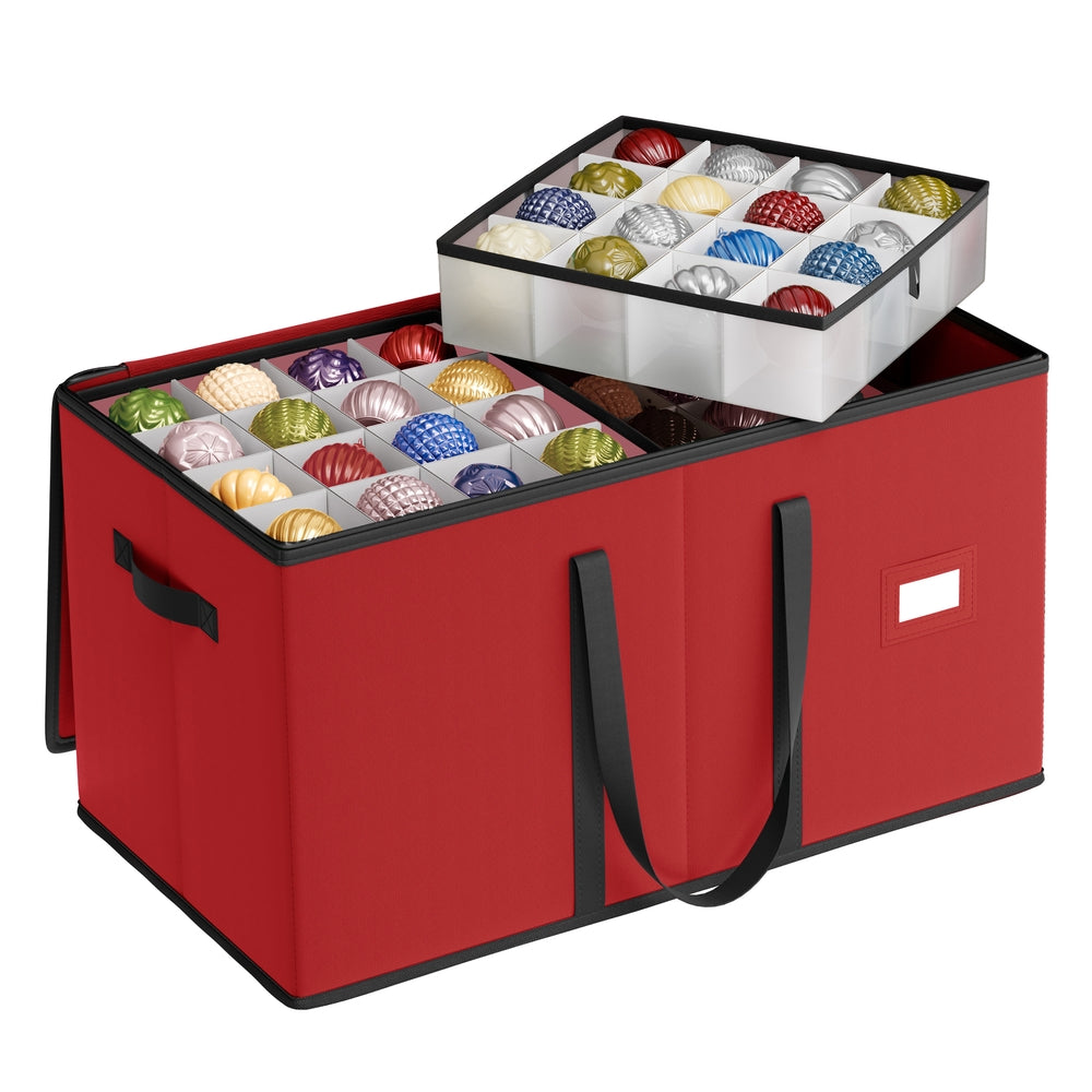 128-Slot Stackable Christmas Storage Container with Lid