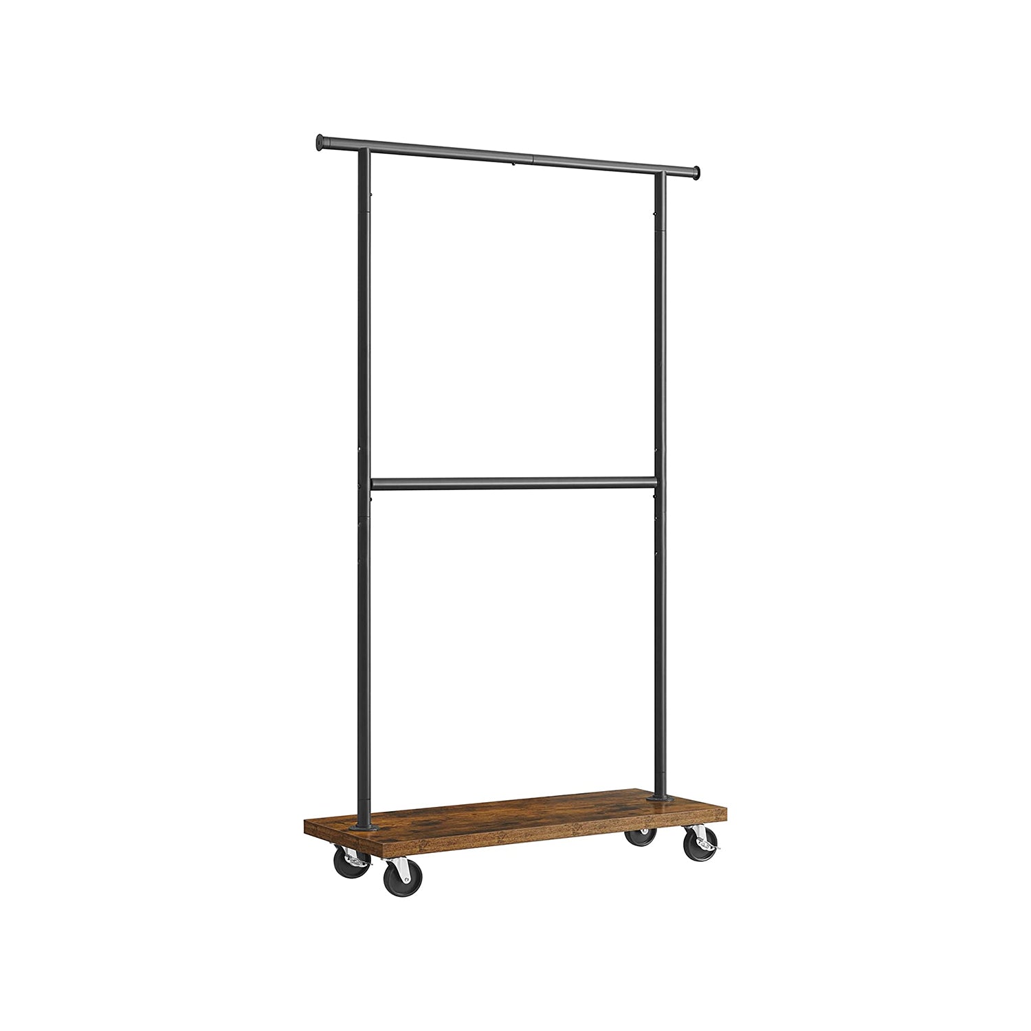 Double Rod Industrial Rolling Garment Rack