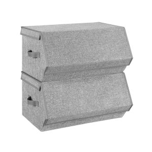 Large Stackable Storage Bins Cubes with Lids