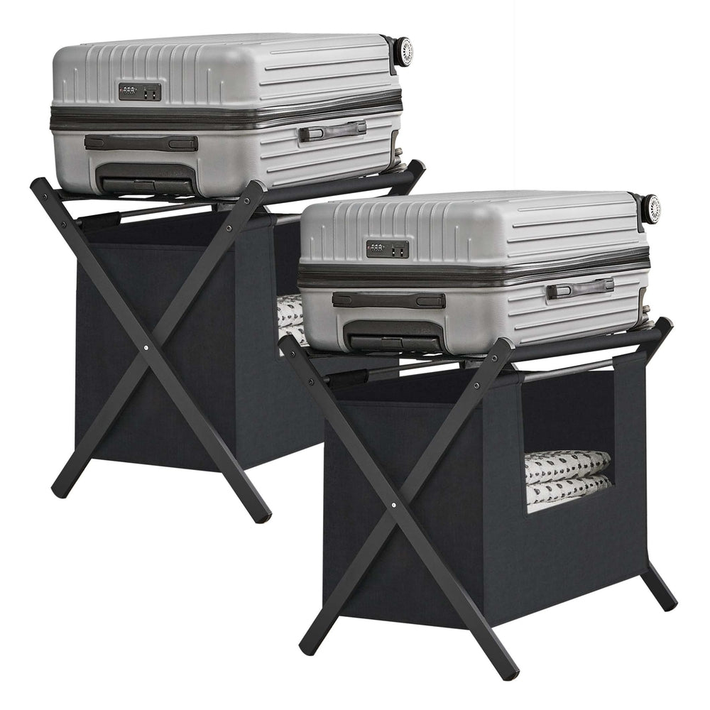 Set of 2 Luggage Racks. with Removable Laundry Bag - Image 2