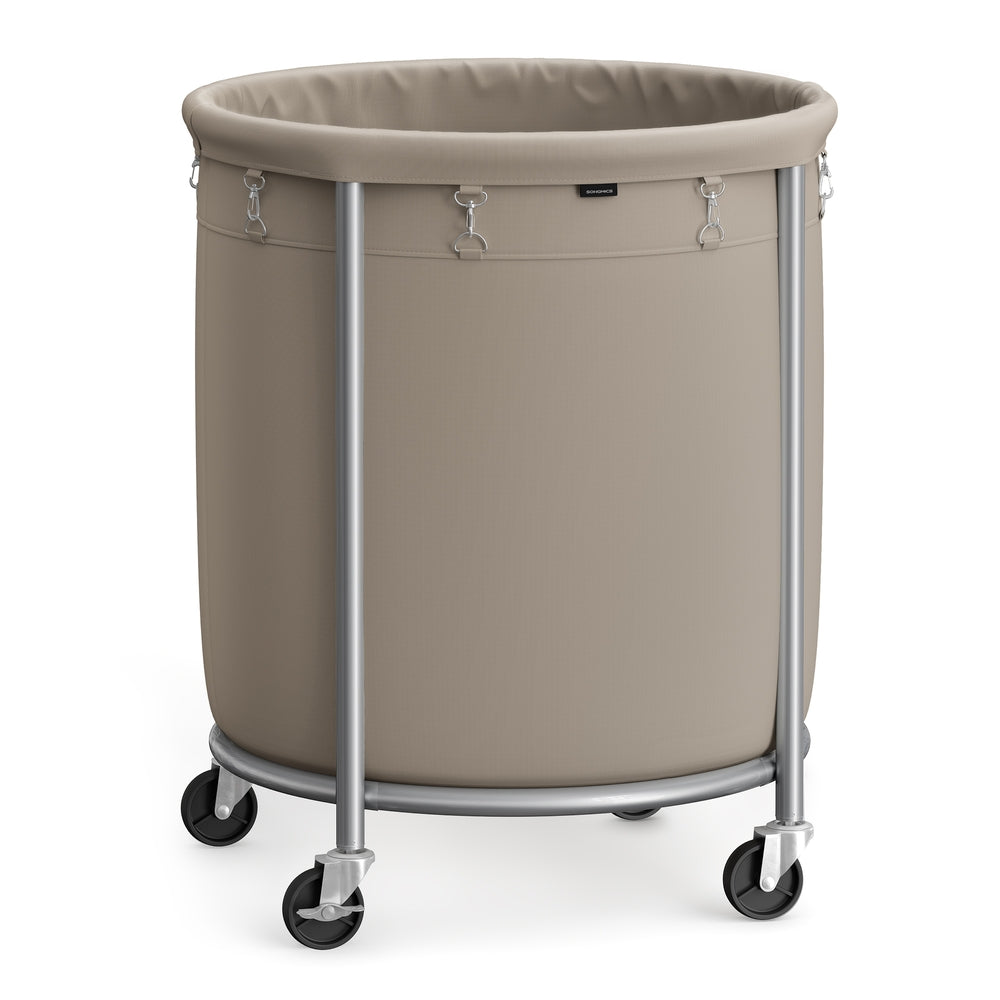 Round Laundry Basket on Wheels - Image 13