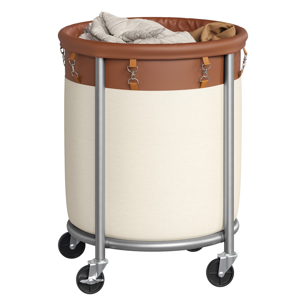 Round Laundry Basket on Wheels - Image 17