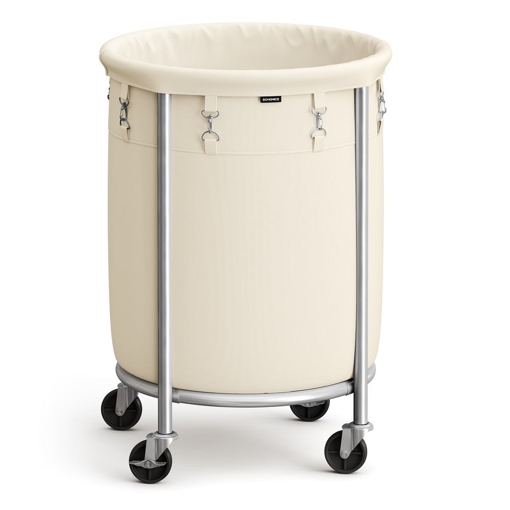 Round Laundry Basket on Wheels - Image 5