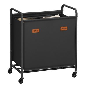 Laundry Hamper with Wheels and Labels