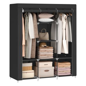 51.2 Inch Large Capacity Wardrobe Closet Organizer with Fabric Cover